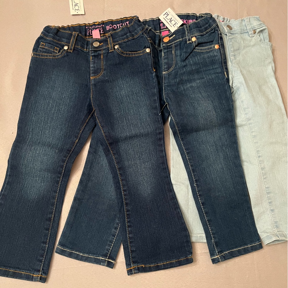 Girls Blue Jeans, light and dark wash, Size 3T